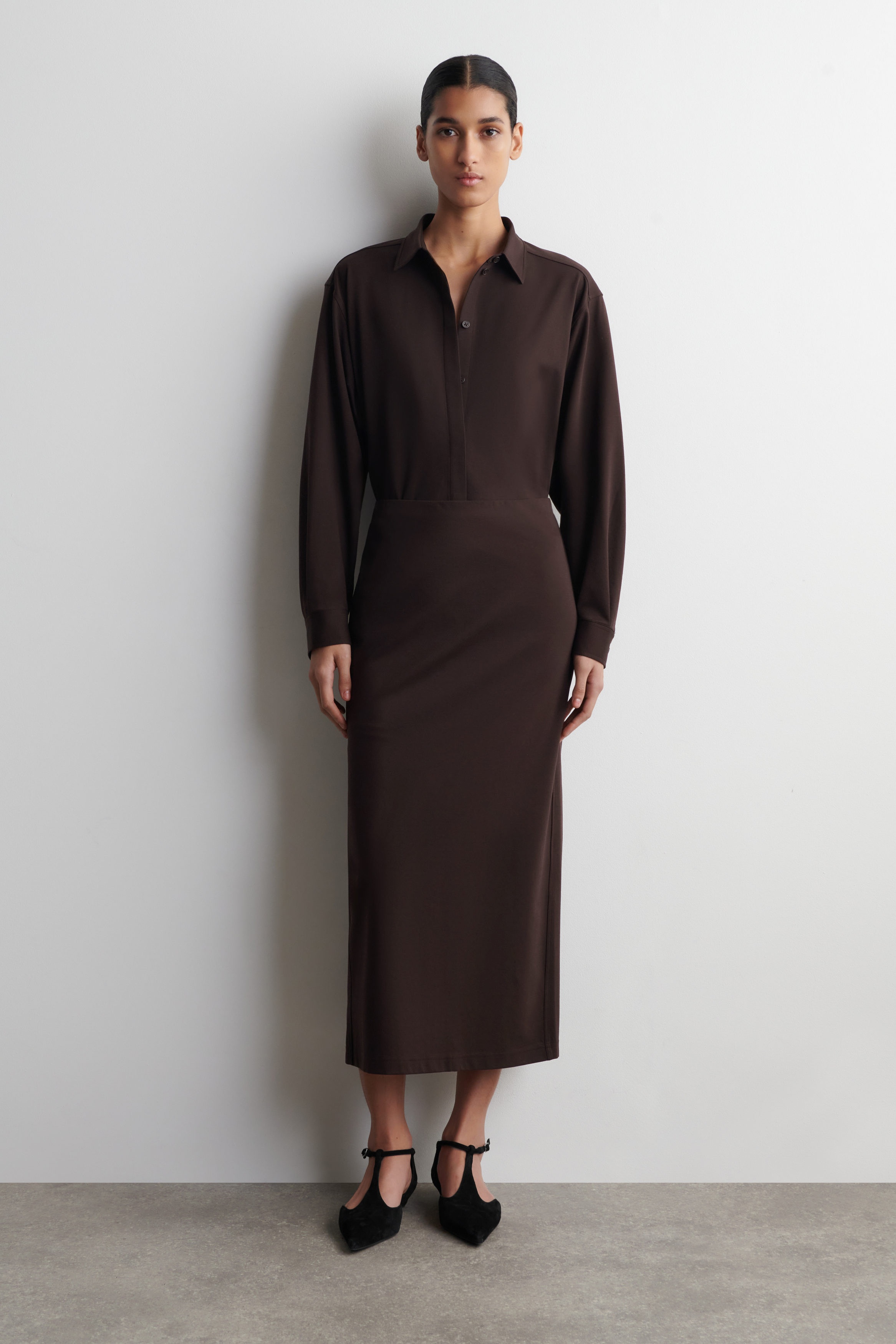 Jersey Midi Pencil Skirt