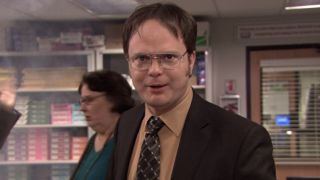 Dwight looking at the camera in The Office