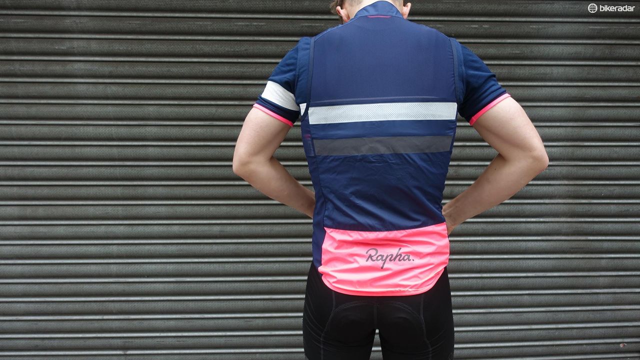 The breathable mesh upper on the back and brightly coloured rear of the gilet