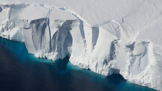 Melting from ice shelves in Greenland and Antarctica (like the Getz Ice Shelf seen here) will contribute over 15 inches to global sea level rise by 2100, scientists have found in a new study. 