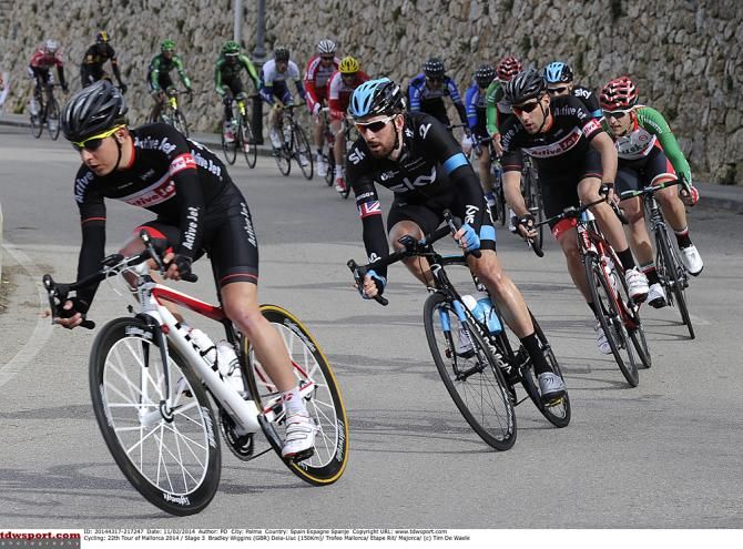 Bradley Wiggins (Sky) rides in the main peloton that finished 17 minutes down