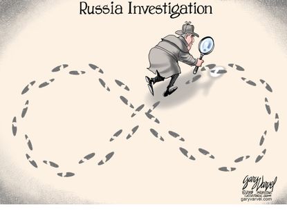 Political cartoon U.S. Mueller Trump Russia investigation