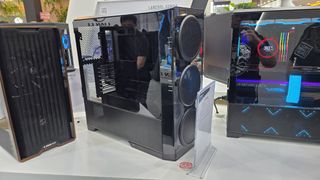 The Lian Li Lancool 4 mid-tower case in black