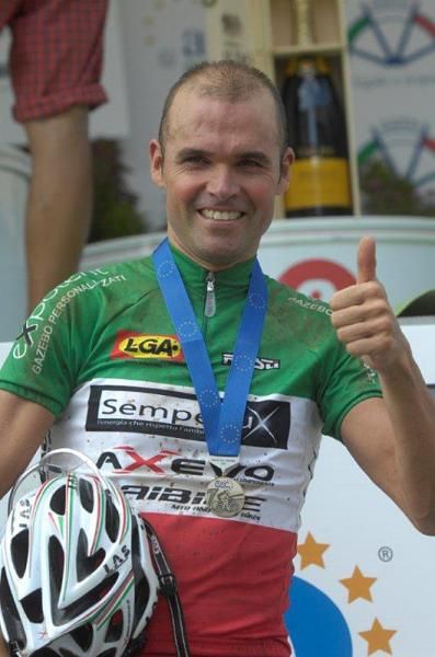 Second-placed Mirko Celestino was all smiles after the finish.