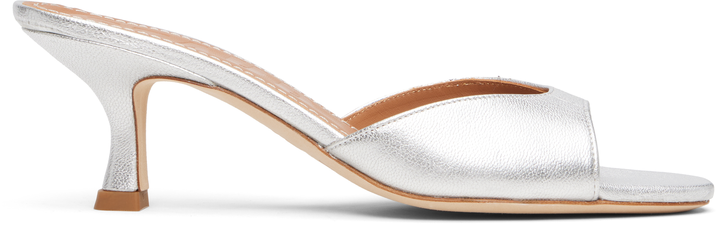 Silver Brigitte Mule Sandals