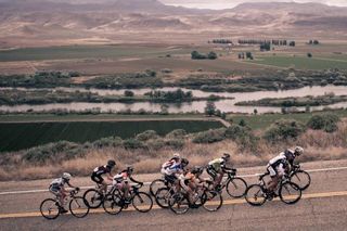 The breakaway in the women's Exergy Tour on stage 1