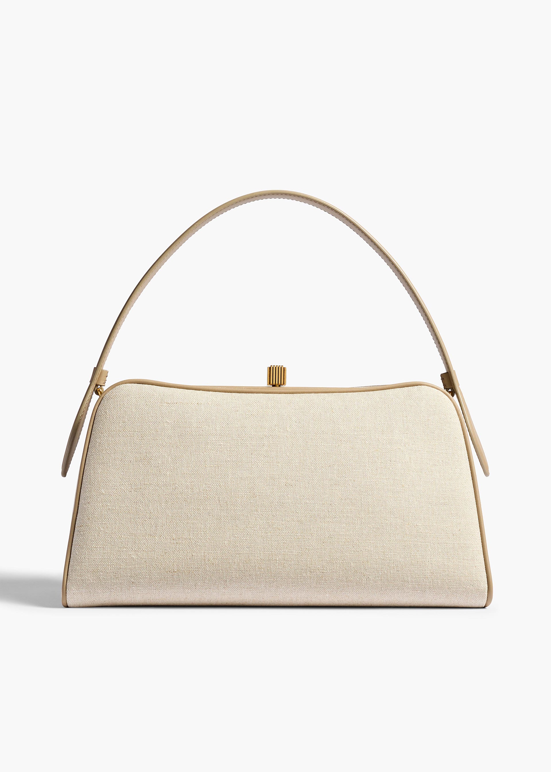Cate Bag in Toffee Leather and Natural Canvas - O/s / Toffee / Natural / 70%canvas(35%li,24%co,41%pu),30%calfskin