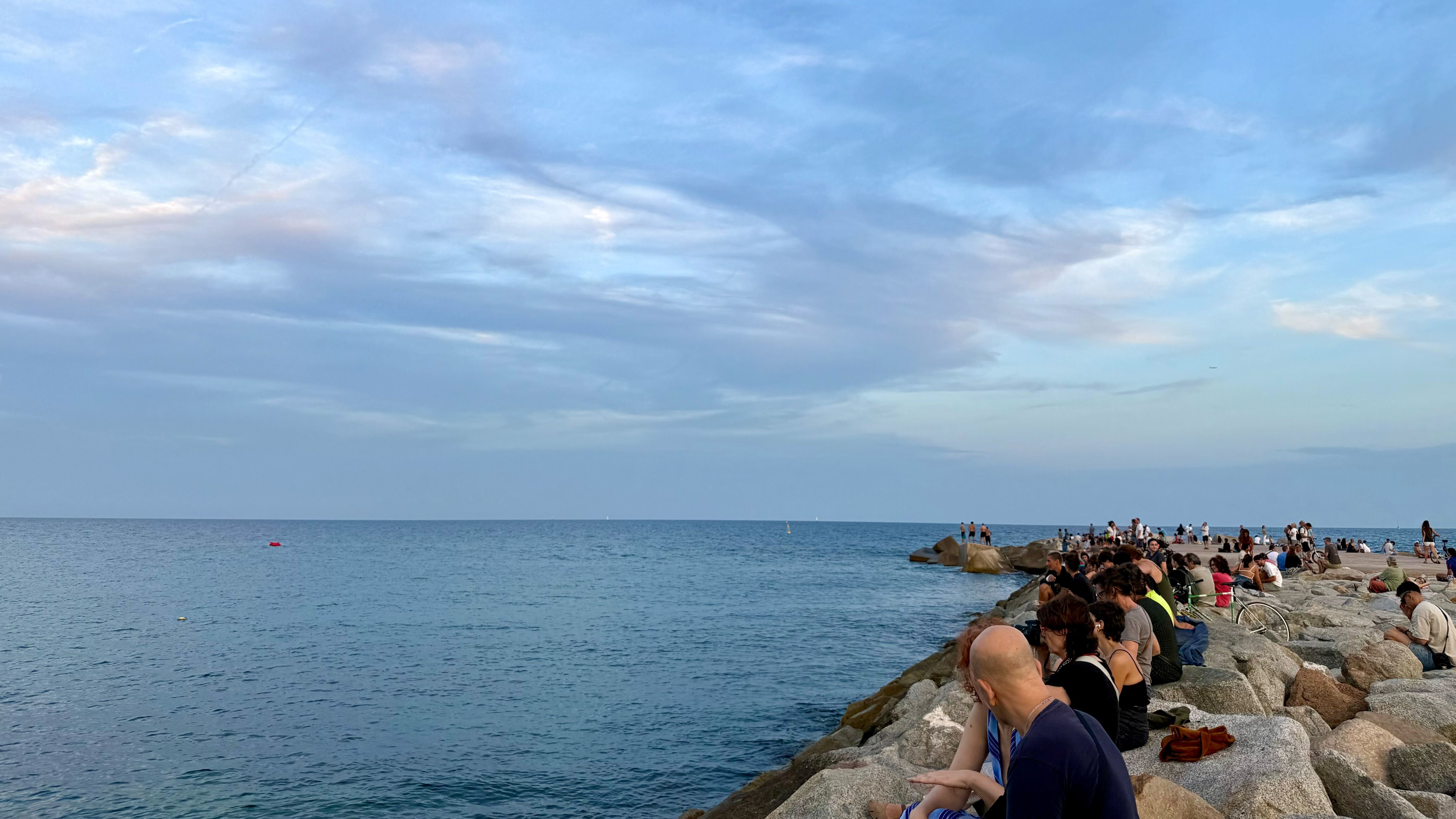 Eclipse watchers await the lunar eclipse in Barcelona on Sept. 7