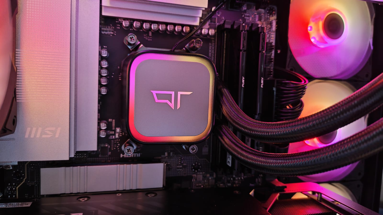 The Quoted Tech CPU cooler in a Quoted Tech Horizon Custom gaming PC