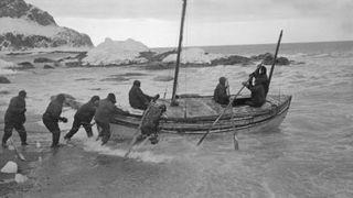 The ‘James Caird’ is launched from Elephant Island to begin her perilous voyage to South Georgia, April 24 1916