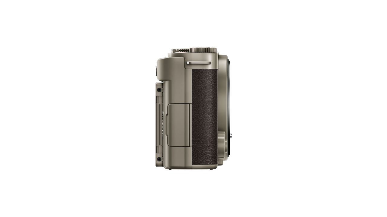 Panasonic Lumix S9 Titanium Gold against a white background