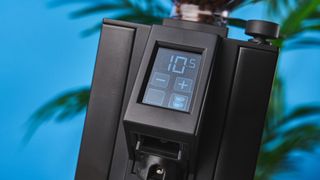 The Eureka Mignon Specialita coffee grinder chute and touch screen