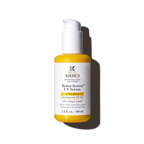 Kiehl&#039;s Better Screen Uv Serum Spf 50+, Invisible Facial Sunscreen With Collagen Peptide, Uv Filters to Shield Uva &amp;amp; Uvb, Helps Correct Visible Signs of Aging, Boosts Skin Radiance - 3.4 Fl Oz