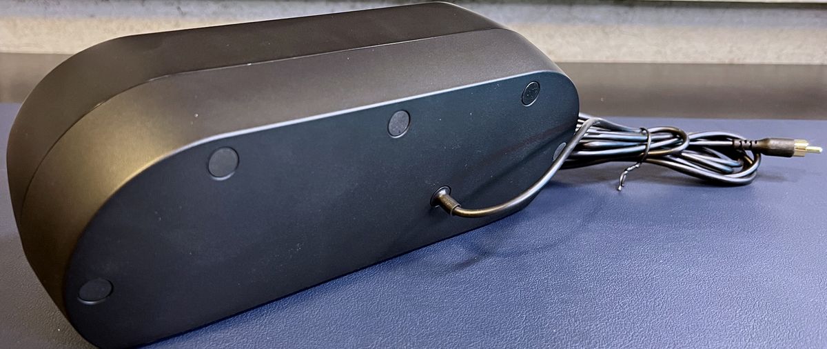 Rear view of SteelSeries Arena 9 center speaker.