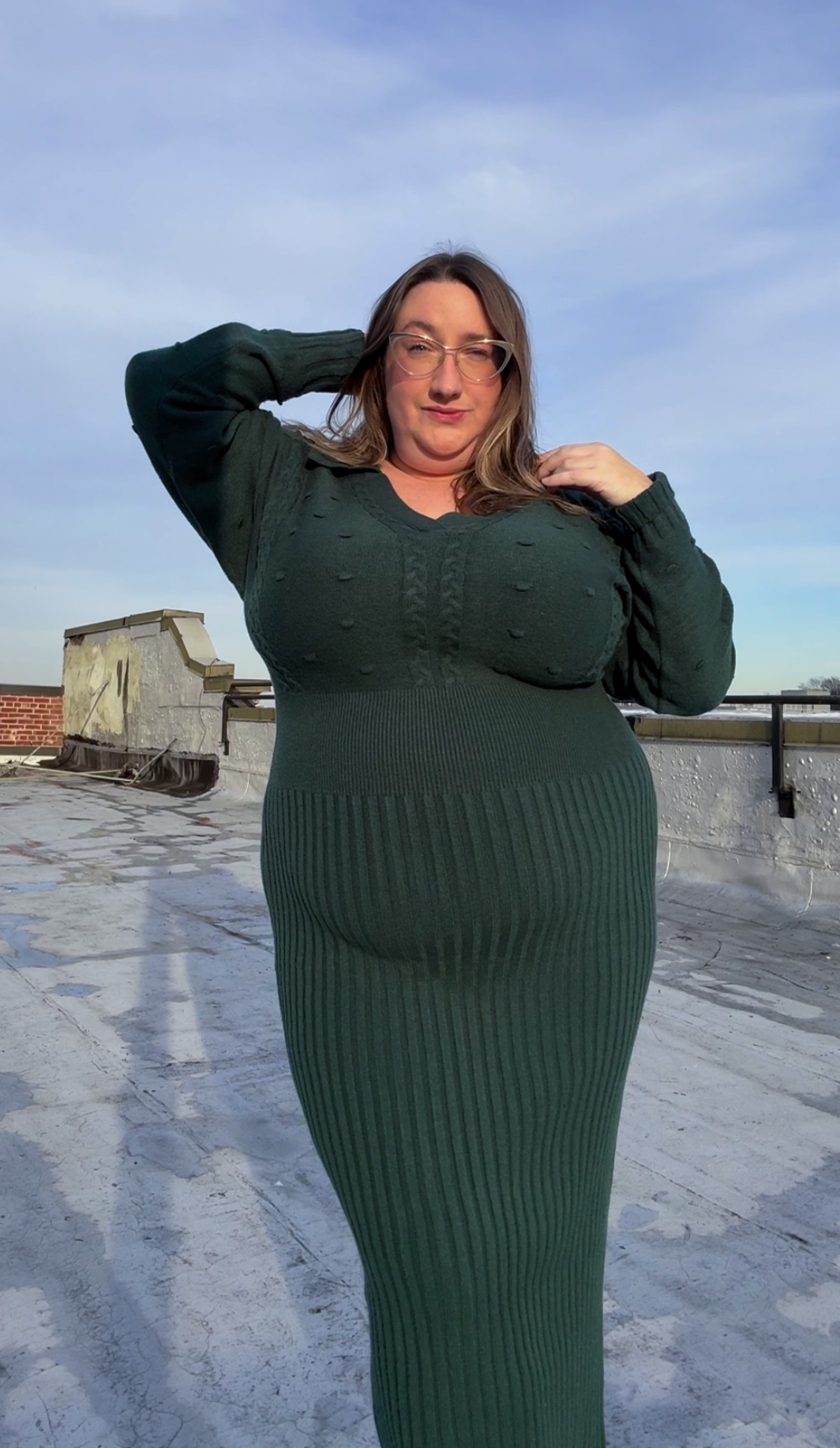 Sarah Chiwaya wearing Phthalo Green