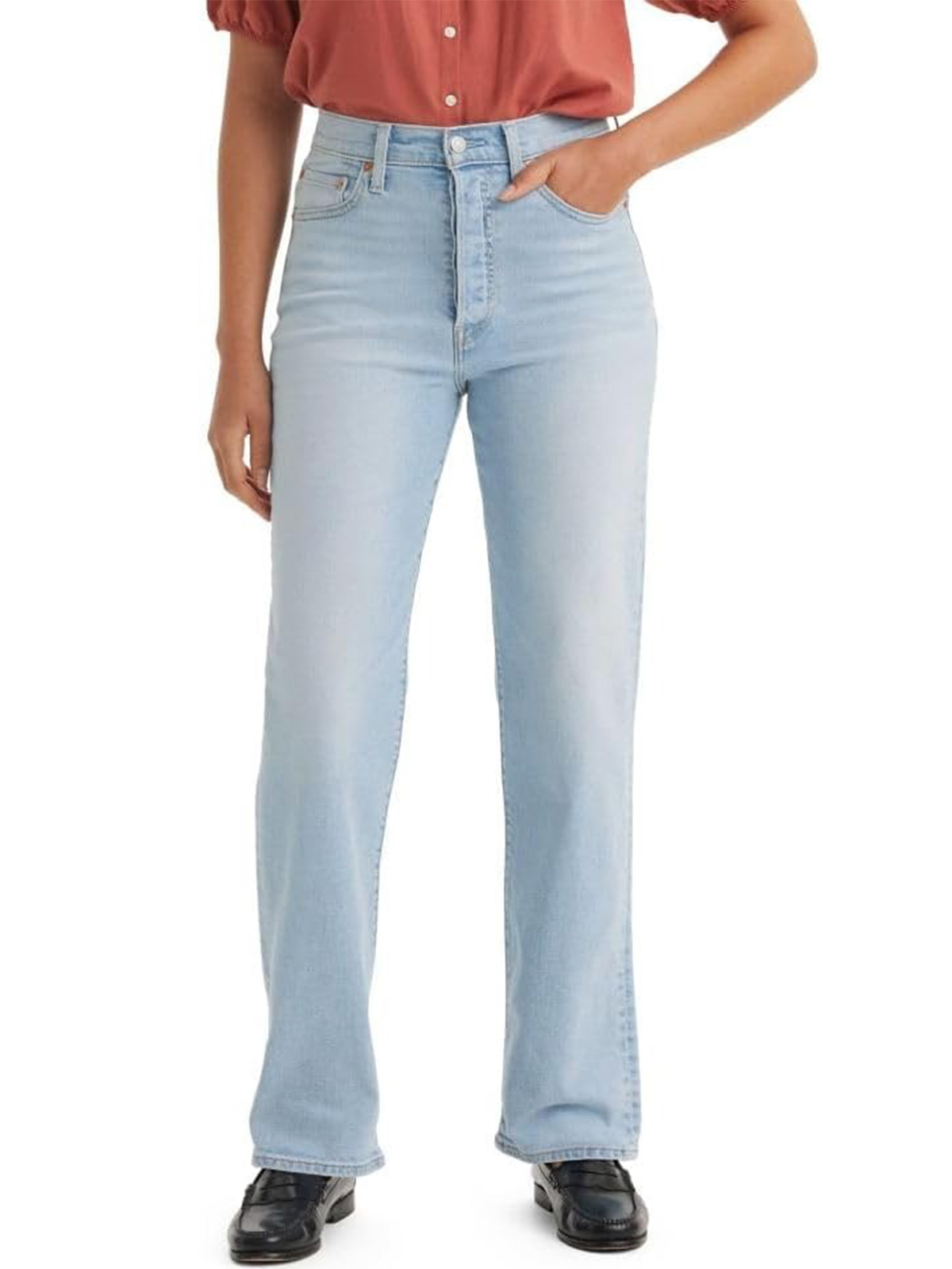 Levi's Women's Ribcage Straight Full Length Jeans, All Alone (stretch), 28