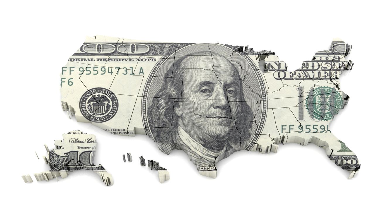 Dollar on USA Map 