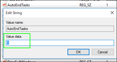 Set AutoEndTasks to 1