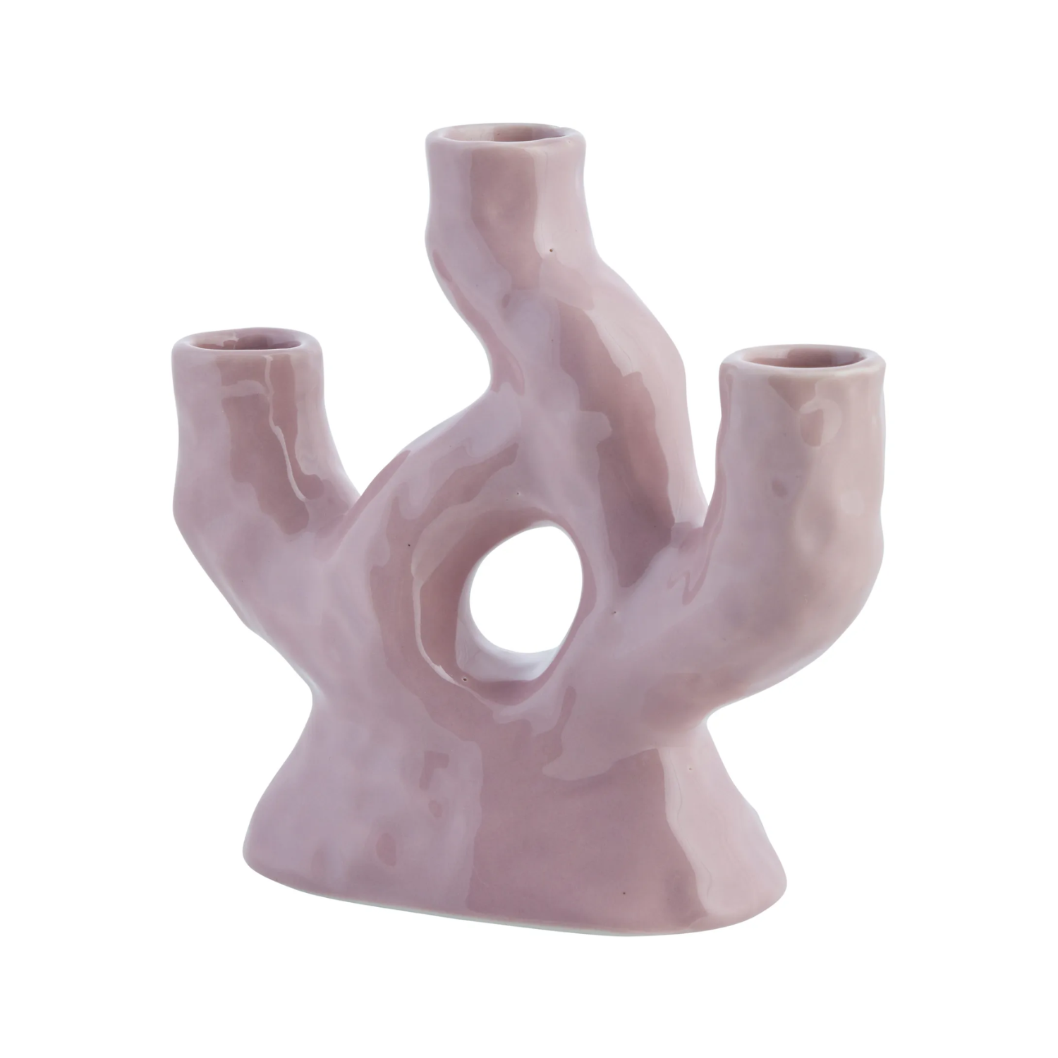 A lilac-colored coral-shaped vase