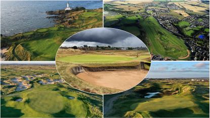 Five golf courses in a montage