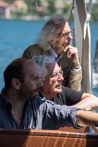 Christo with project director Germano Celant and Vladimir Yavachev