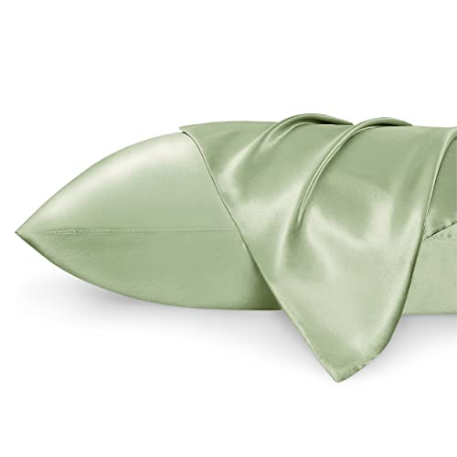 Bedsure Satin Pillowcase 2 Pack - Cooling, Silky, 50x75cm, Laurel Green