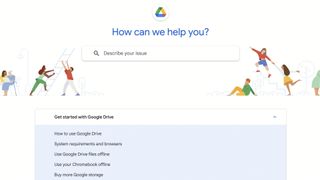 Google Drive's support homepage