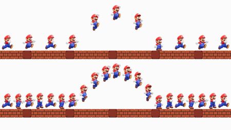 An image of Mario demonstrating the effect of Switch 2's 120fps display