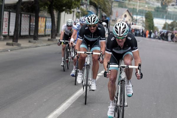 Leopard Trek's Stuart O'Grady and Fabian Cancellara in the closing kilometres.