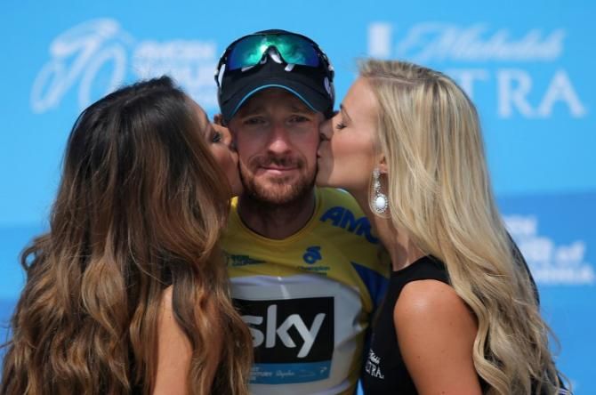Bradley Wiggins (Team Sky) enjoying the spoils of the victor