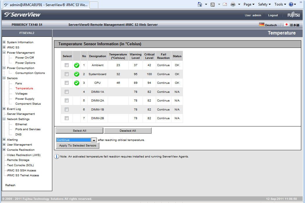 The TX140 S1 comes as standard with Fujitsu&rsquo;s embedded iRMC S3 controller for full web-based remote management.