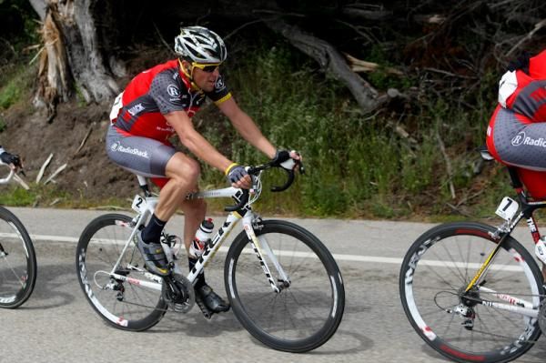RadioShack's Lance Armstrong was again at the pointy end of the race today.