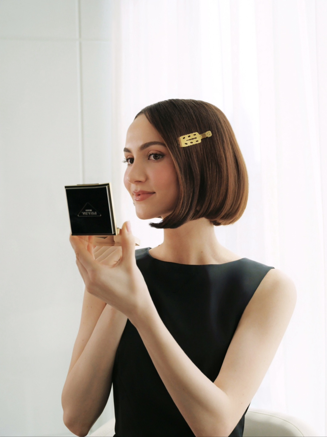 Maude Apatow at Prada Beauty's Prada Touch Tour pop-up.