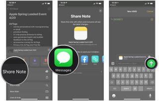 How to invite people to make changes to notes on iPhone by showing: Tap Share Note, tap the method you want, enter the recipients, tap Send