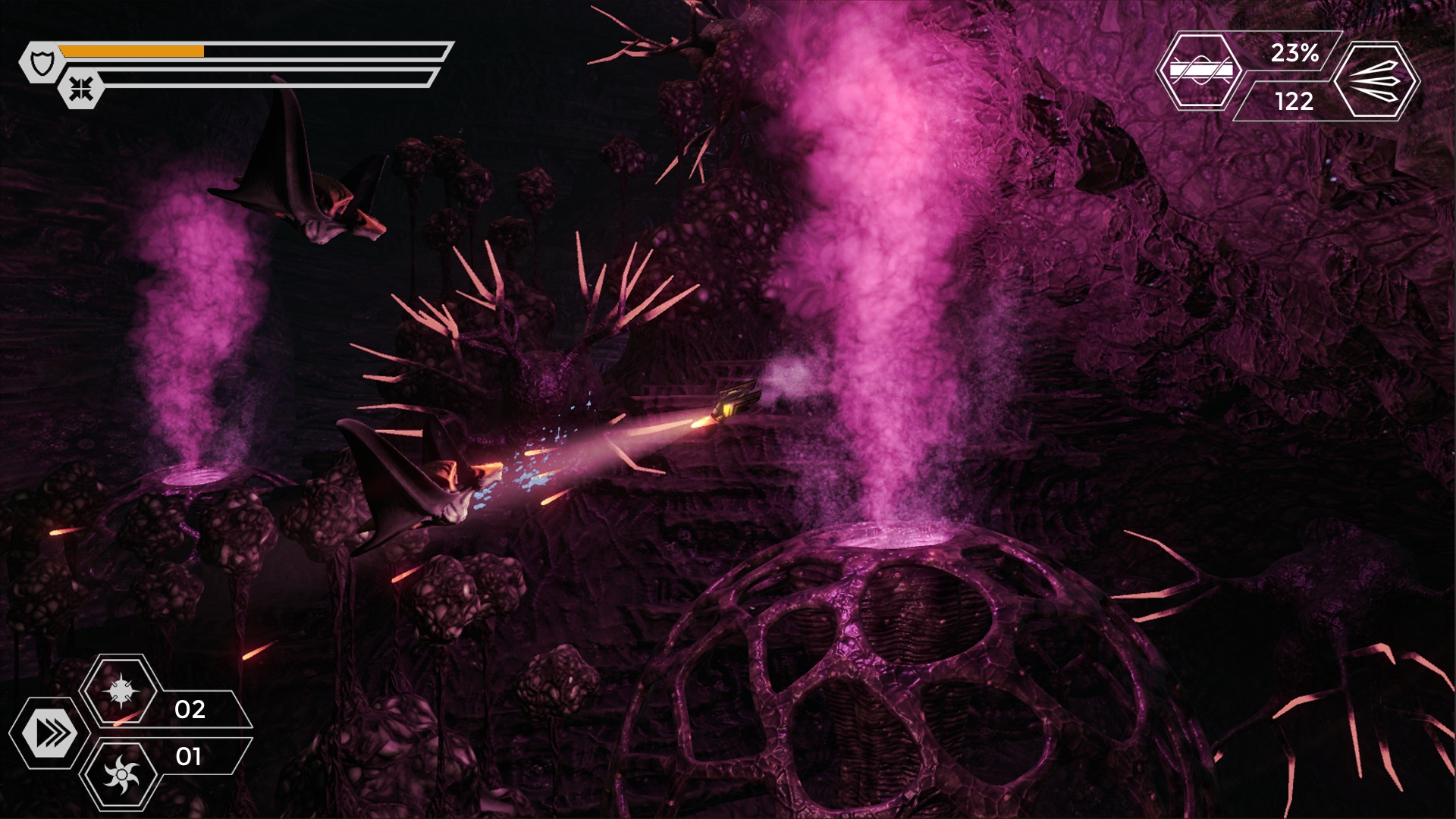 Screens from an indie game set under the ocean