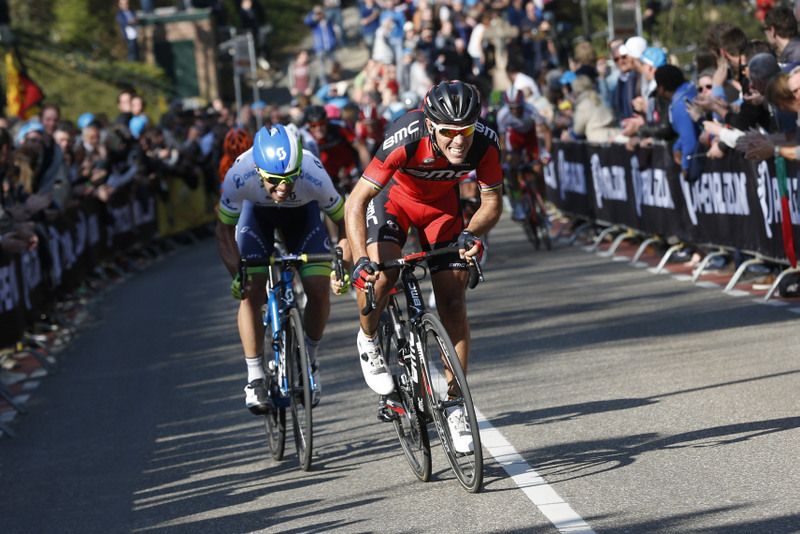 Philippe Gilbert (BMC) didn't win Amstel Gold Race but won the race to the top of the Cauberg