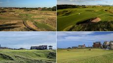 A picture of four holes from different courses on the Open rota