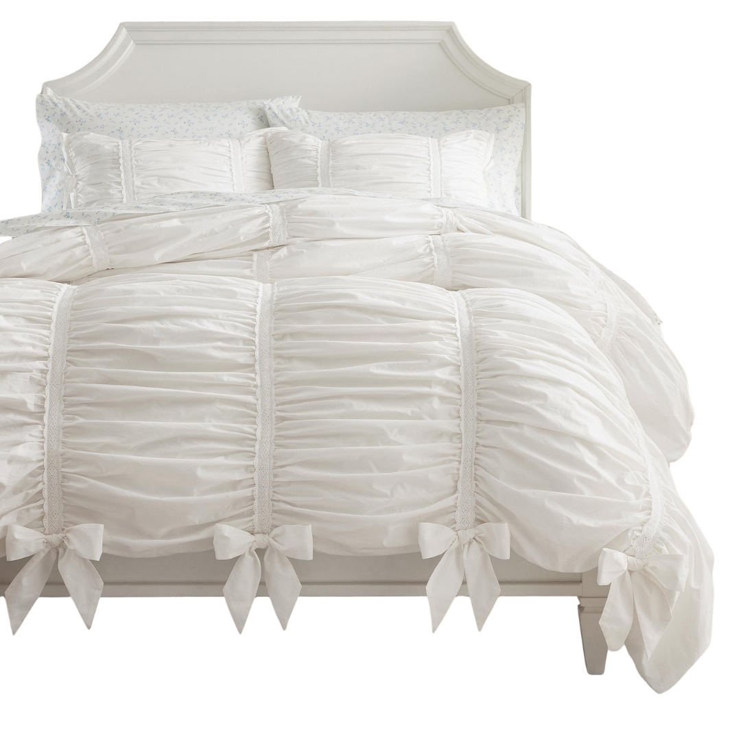 PB Teen, LoveShackFancy Sweet Bows Duvet Cover