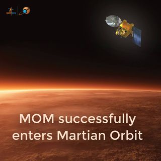 Artist's concept of India's Mars Orbiter Mission spacecraft, which arrived at the Red Planet on Sept. 24, 2014 Indian Standard Time (Sept. 23 EDT).