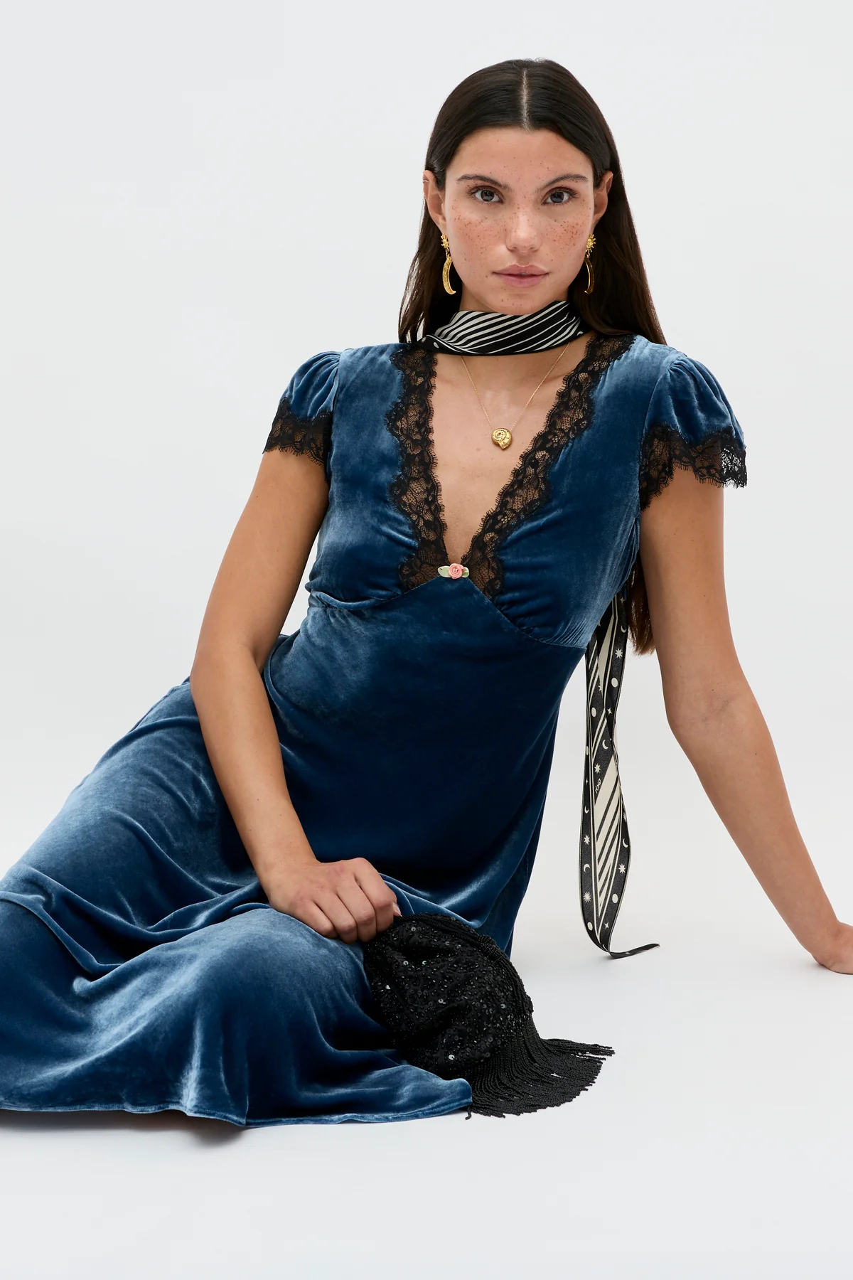 Rixo, Clarice Velvet Dress