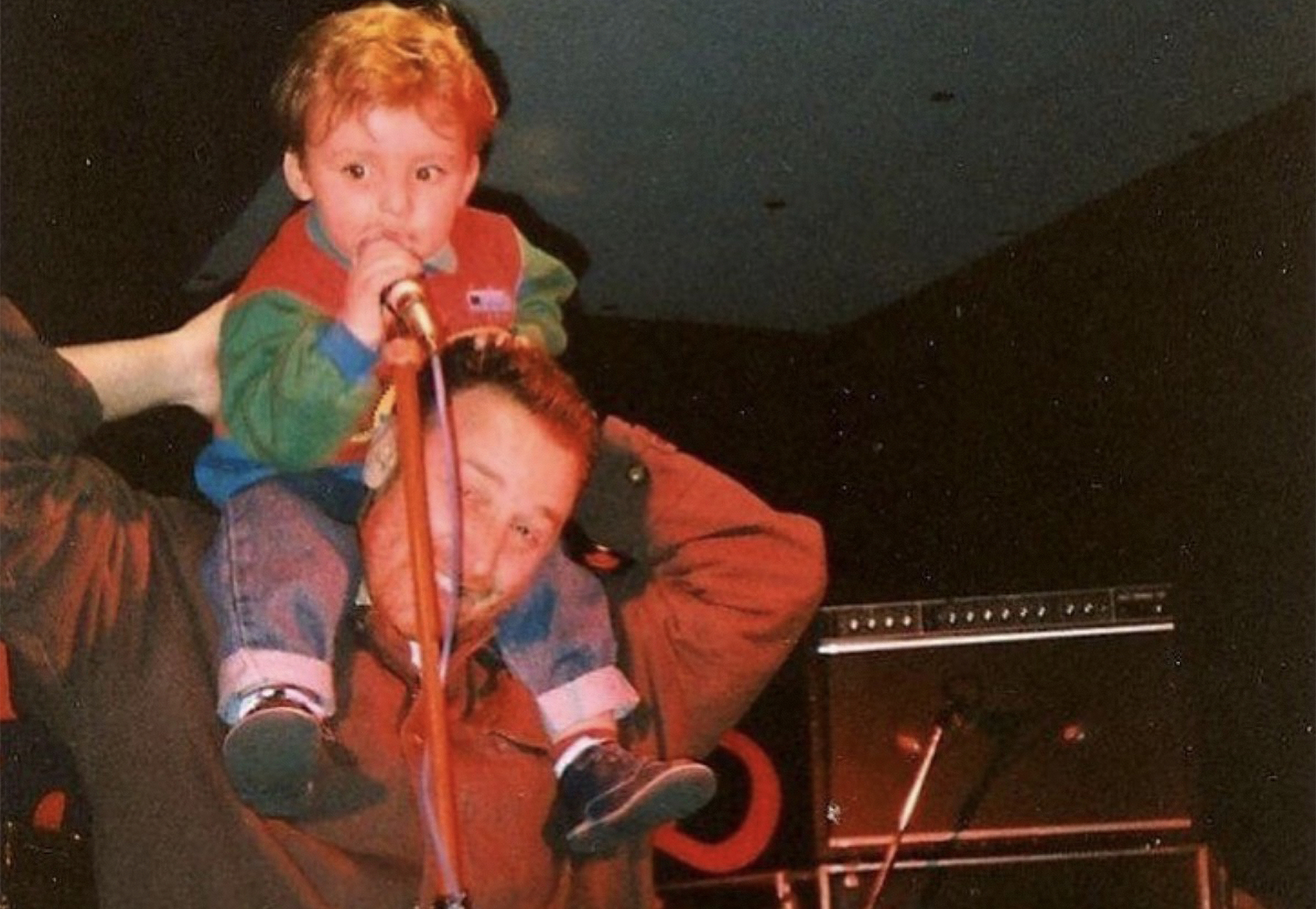 Peter Hook holds his son Jack Bates in an undated photo. Hook is the former Joy Division/New Order bassist