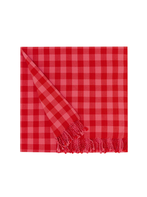 Gingham Guava Beach Towel