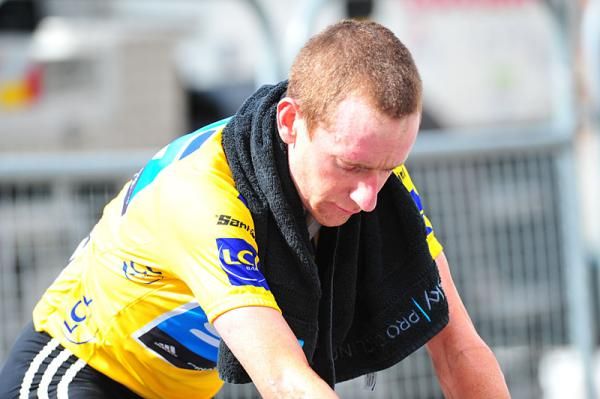 Bradley Wiggins (Sky Procycling) recovers after the stage
