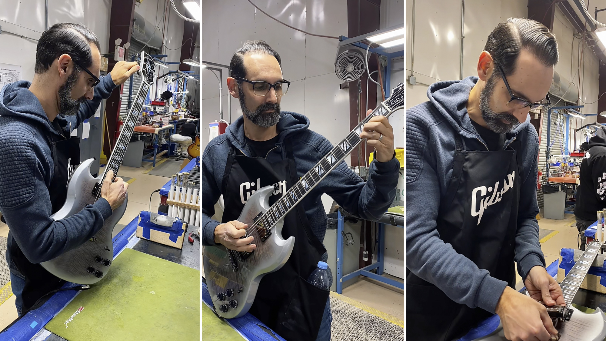 Gibson CEO Cesar Gueikian building a Gibson SG