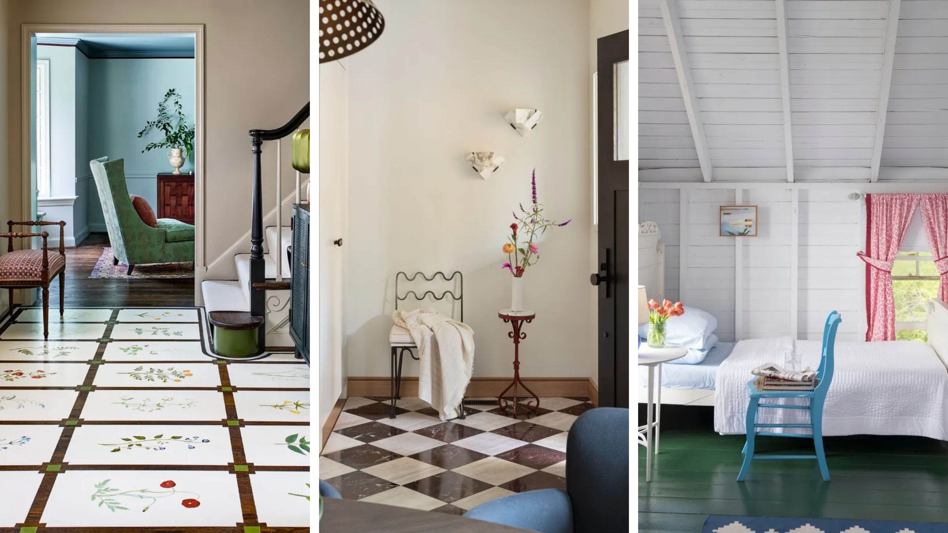 Three rooms with accent flooring