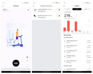 Workout tracking in the Zepp app