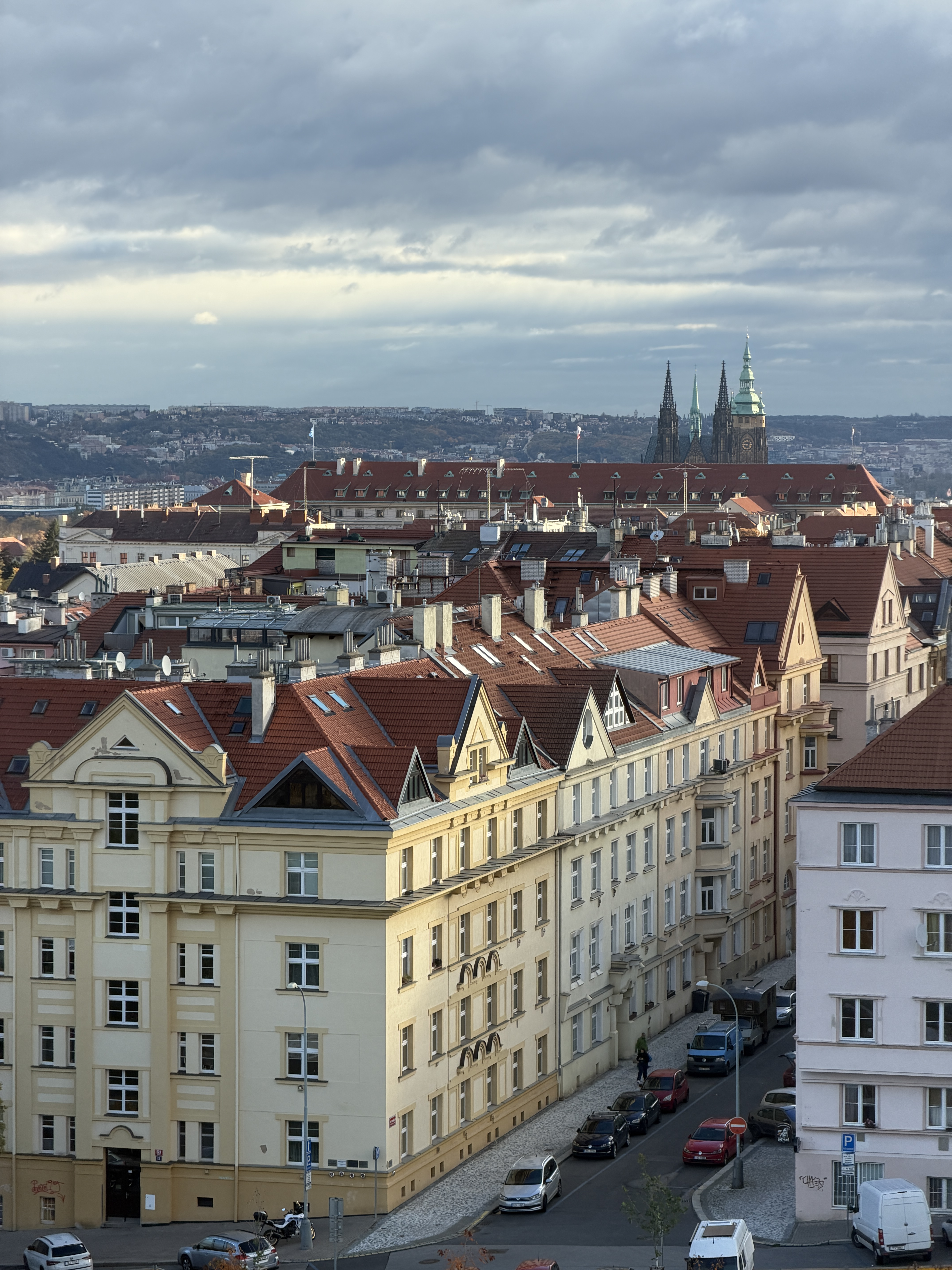 The Prague skyline from above