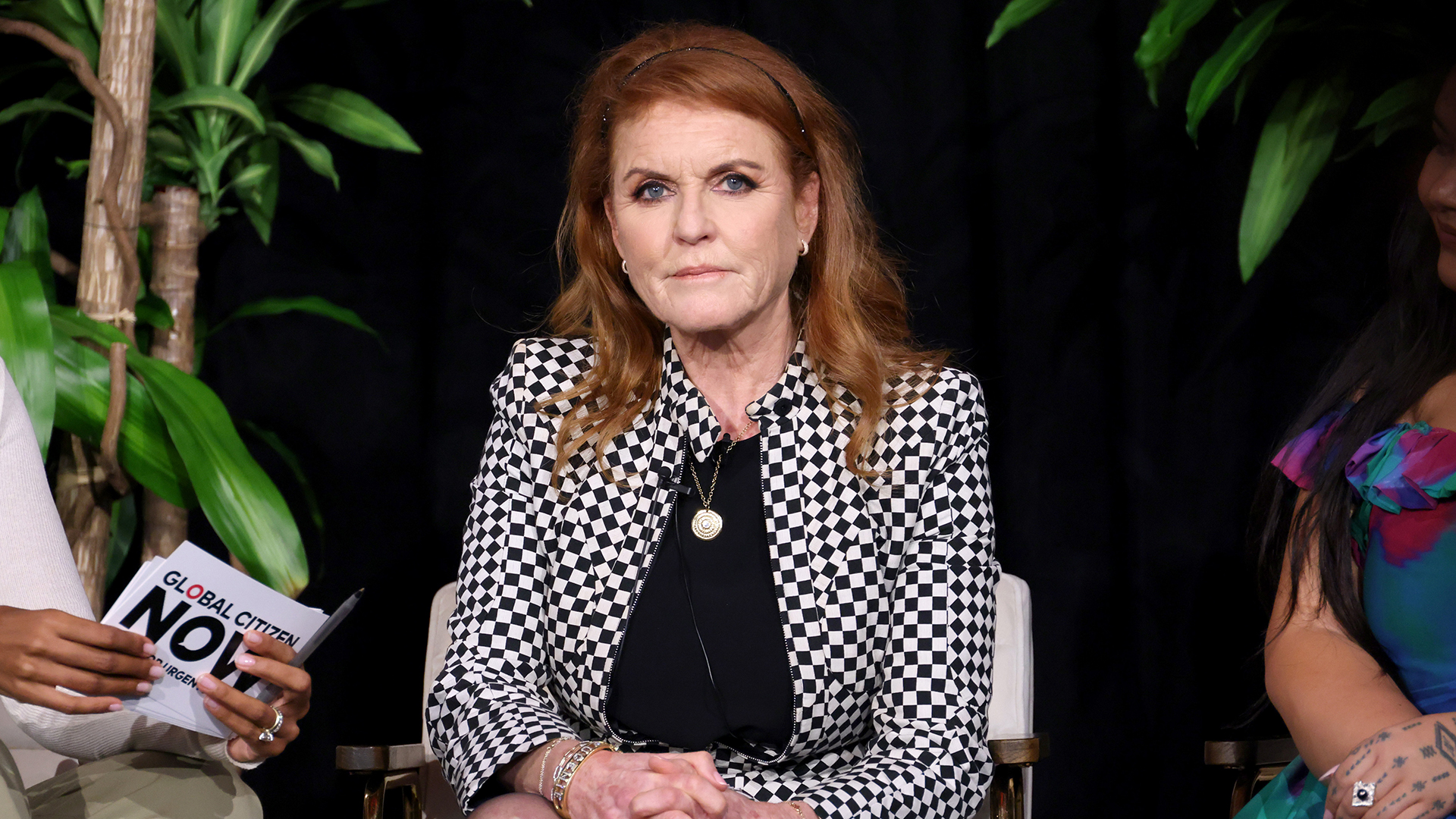 NEW YORK, NEW YORK - SEPTEMBER 25: Sarah Ferguson, Duchess of Yorks speaks during the Climate Solidarity in the Commonwealth panel at Global Citizen NOW: Health and Climate Financing Sessions - The Urgent Need for Action at Guastavino's on September 25, 2024 in New York City. (Photo by Rob Kim/Getty Images for Global Citizen)