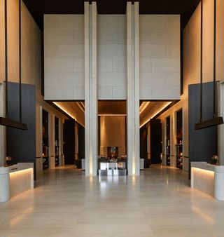 La Réserve double height grand lobby space