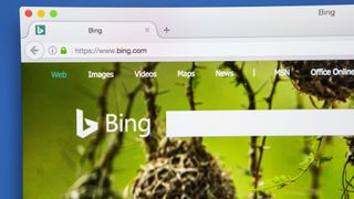 The Bing search bar in a web browser window